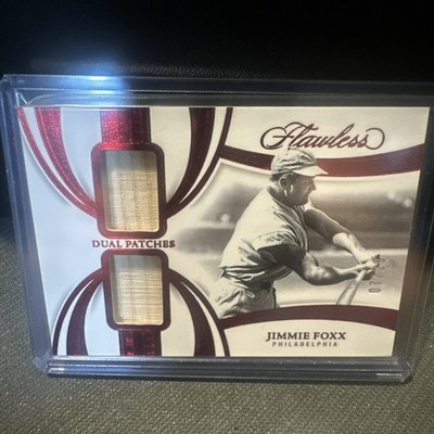 2025 Flawless #DP-JF Jimmie Foxx Dual Patches Bat Relic Ruby 07/20