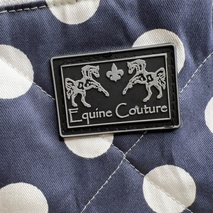 Equine Couture Emma Equestrian Helmet Tote Bag Blue with White Polka Dots Pink