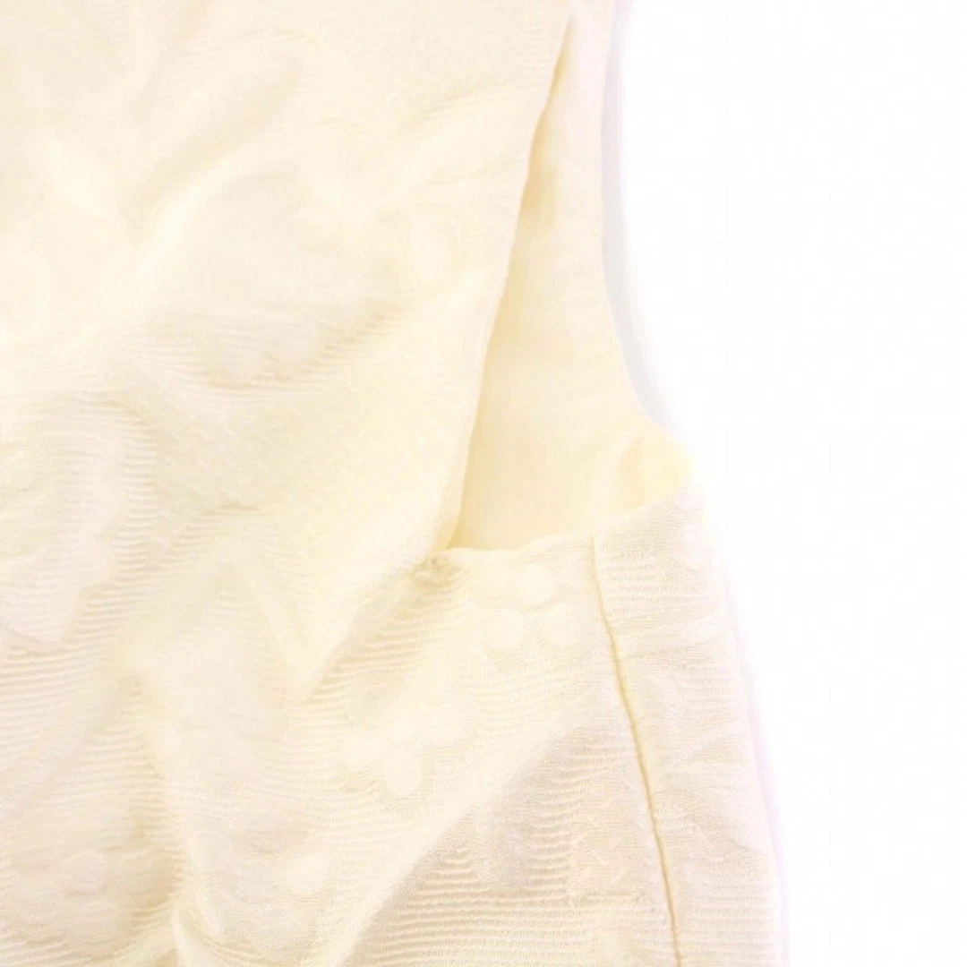 Abito smanicato VALENTINO fiori jacquard lunghezza ginocchio floreale 38 bianco usat