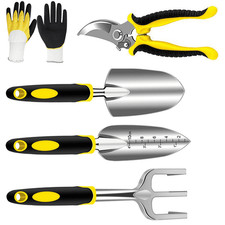 Garden Tools Set 5 Piece Floral Heavy Duty Gardening Tools with Pruning Shears /