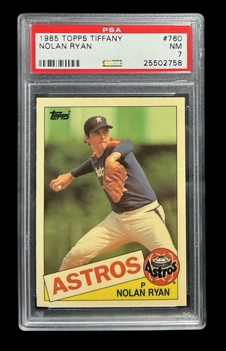 1985 topps #760 nolan ryan; glossy tiffany edition PSA 7  **REGRADE