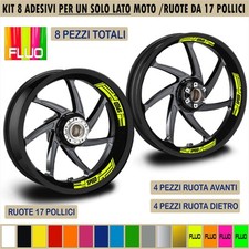 L162 Kit 8 Adesivi SPEED interno strip cerchi ruote moto 17 POLLICI cerchioni