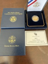 2011 Medal of Honor $5 Gold Commemorative Uncirculated Philadelphia