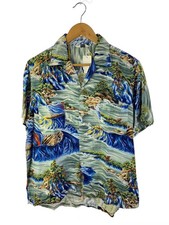 PENNEY  S Aloha Shirt -- Rayon, Multicolor, All-over Print