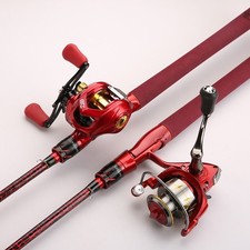 180cm Carbon Fiber Red Fishing Rod - Eva Grip Ceramic Guide Ring