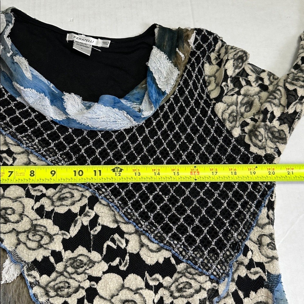 Feratelli Boho Patchwork Tunic Top Size Large Lon… - image 5