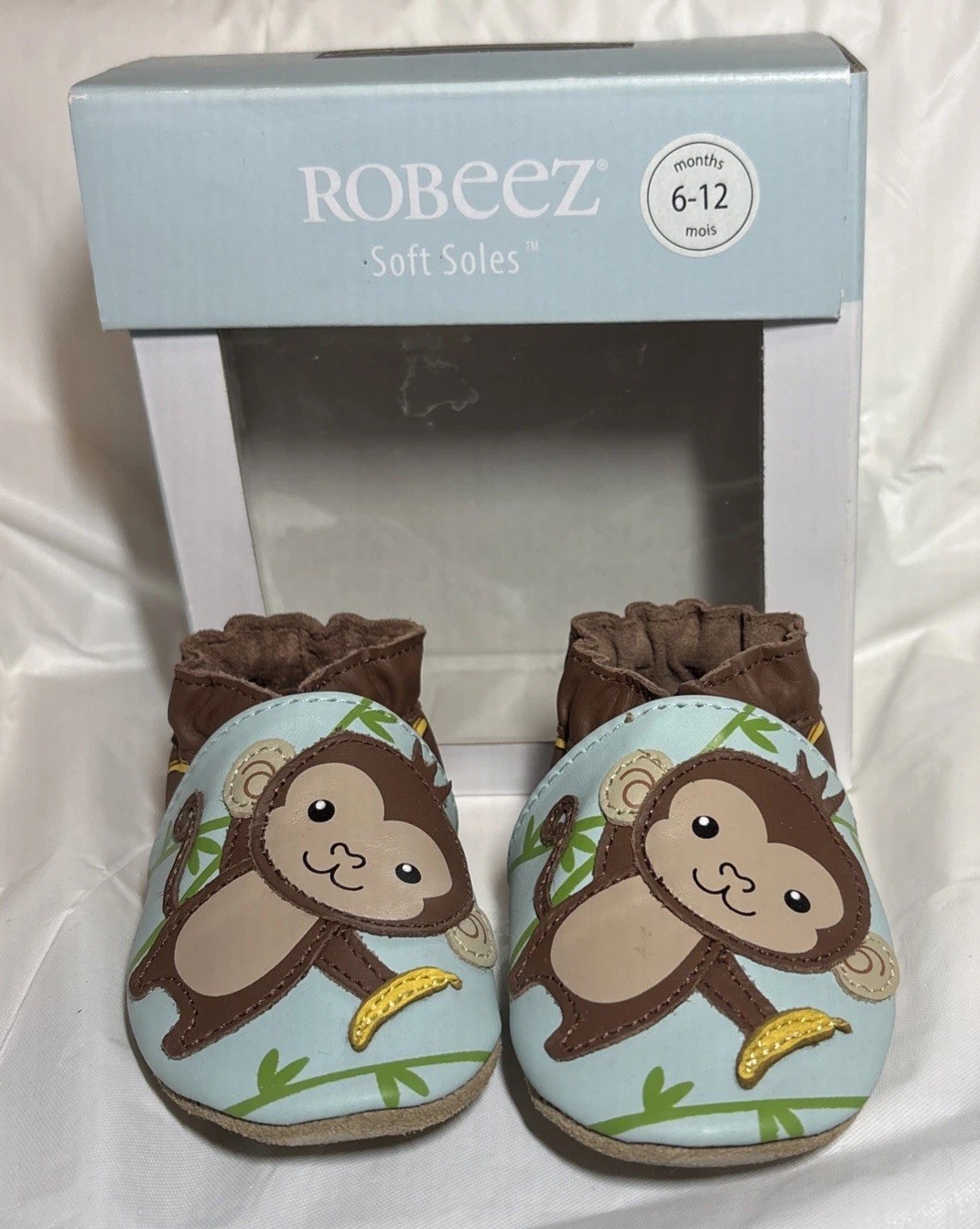 Baby  6-12 Months Brown Leather Monkey Shoe Rare