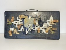 Vintage Ceramic Abstract 3D Jigsaw Shapes Art Wall Hanger Plaque  from Romania