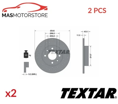 BREMSSCHEIBEN SATZ PAAR HINTEN TEXTAR 92316003 2PCS A NEU OE QUALITÄT - Bild 1 von 4