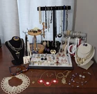 Antique Vintage Estate Gemstone Rhinestone Crystal Enamel Costume Jewelry Lot