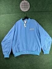 Vintage 90s ADIDAS Big Logo Print Bomber Varsity Windbreaker Jacket Sz L DEFECT
