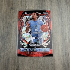 2020 Panini Prizm Draft Picks #89 Cole Anthony Red Ice RC North Carolina