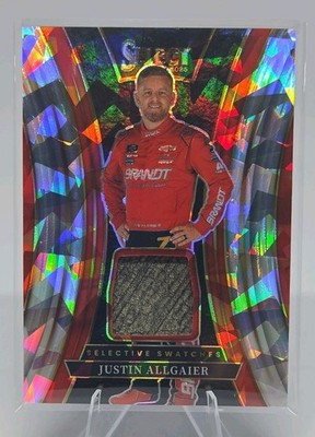 2025 Panini Select - Selective Swatches Justin Allgaier #SS-JAL Ice Prizm (MEM)