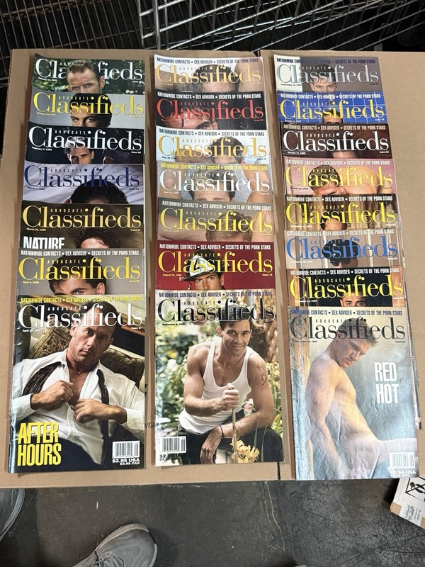 (20) Vintage ADVOCATE "Classifieds" Magazine 1995 Gay Interest Playgirl like