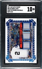 2021 Leaf Art Of Sport Derek Jeter SGC 10 Gem Mint Game Used Jersey Navy /12