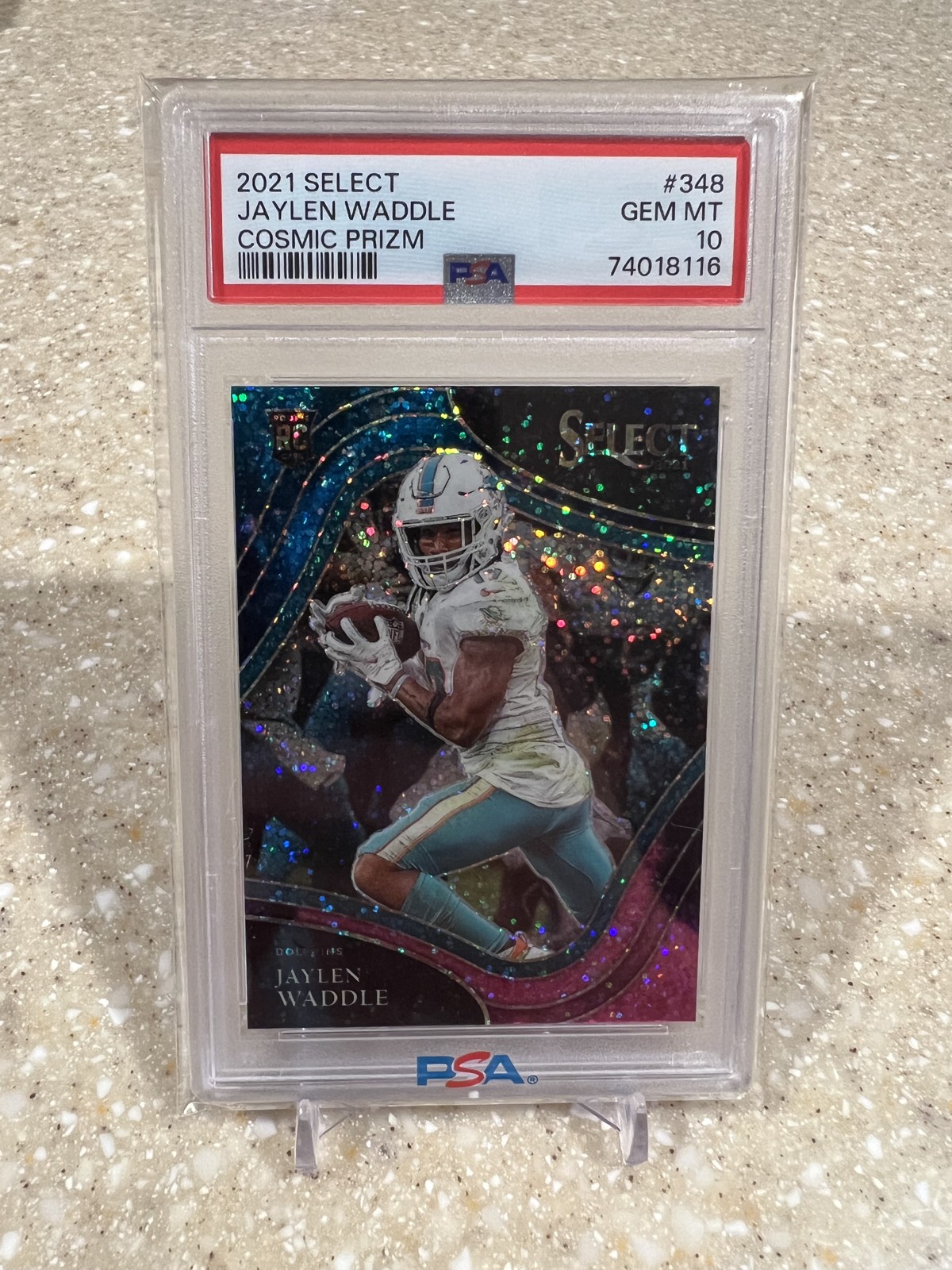 2021 Panini Select Jaylen Waddle Rookie RC Field Level Cosmic Prizm #348 PSA 10