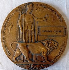 WWI Death Penny ‘George Allan’