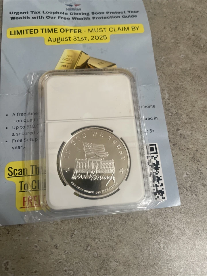PRESIDENT TRUMP FIRST EDITION SILVER MEDALLION TRUMP COIN 2025 SILVER - Image 3 of 4