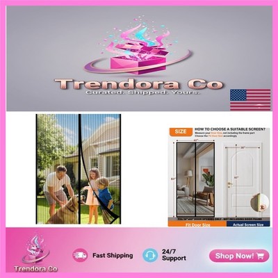 Magnetic Screen Door 38x82 Inch - Bug-Free, Pet Friendly, Easy Install