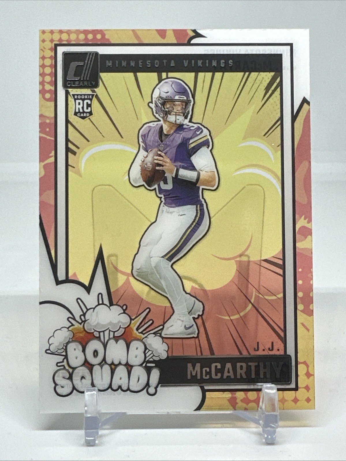 2024 Panini Clearly Donruss Clearly Bomb Squad J.J. McCarthy #5 (RC)