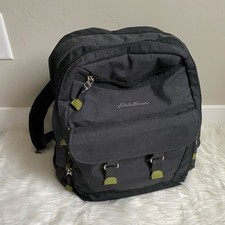 Eddie Bauer Gray With Green Accents Large Backpack Diaper Bag Gender Neutral