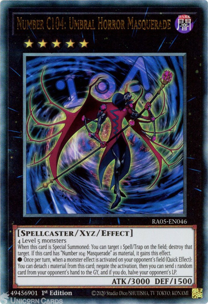 RA05-EN046 Number C104: Umbral Horror Masquerade : Ultimate Rare 1st Edition Min