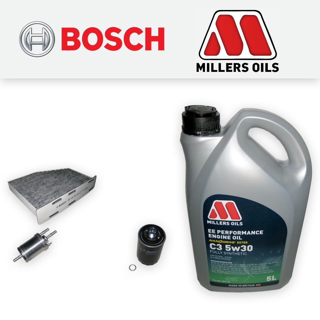 SERVICE KIT for AUDI A3 1.8 TFSI CDAA OIL FUEL CABIN FILTERS +EE OIL (2008-2013)