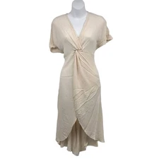 Show Me Your Mumu Get Twisted Midi Dress S Faux Wrap High Low Cotton Cover Up