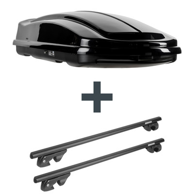 Dachbox LEVUP Space 430 Duo + Dachträger Menabo für Ford Tourneo Courier B460
