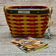 Longaberger 2001 Inaugural Basket Handwoven Dresden Ohio USA With Protector
