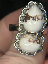 Wild Horse Jasper Double Cab 925 Sterling Silver Ring Adjustable Band