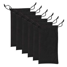 6pcs Eyeglasses Sunglasses Microfiber Pouch Bag, Cell Phone Storage Pouch Black