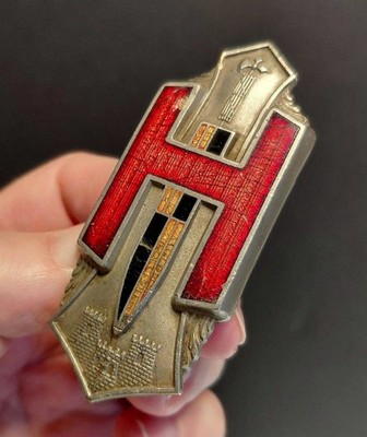 Original HUPMOBILE Enamel Radiator Badge Emblem 1928-32 Mod A, S Auld FREE SHIP