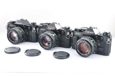 Canon AE-1 Program x2  AE-1 x1 Bulk Lot Clean Fully Working Film SLR Set JAPAN
