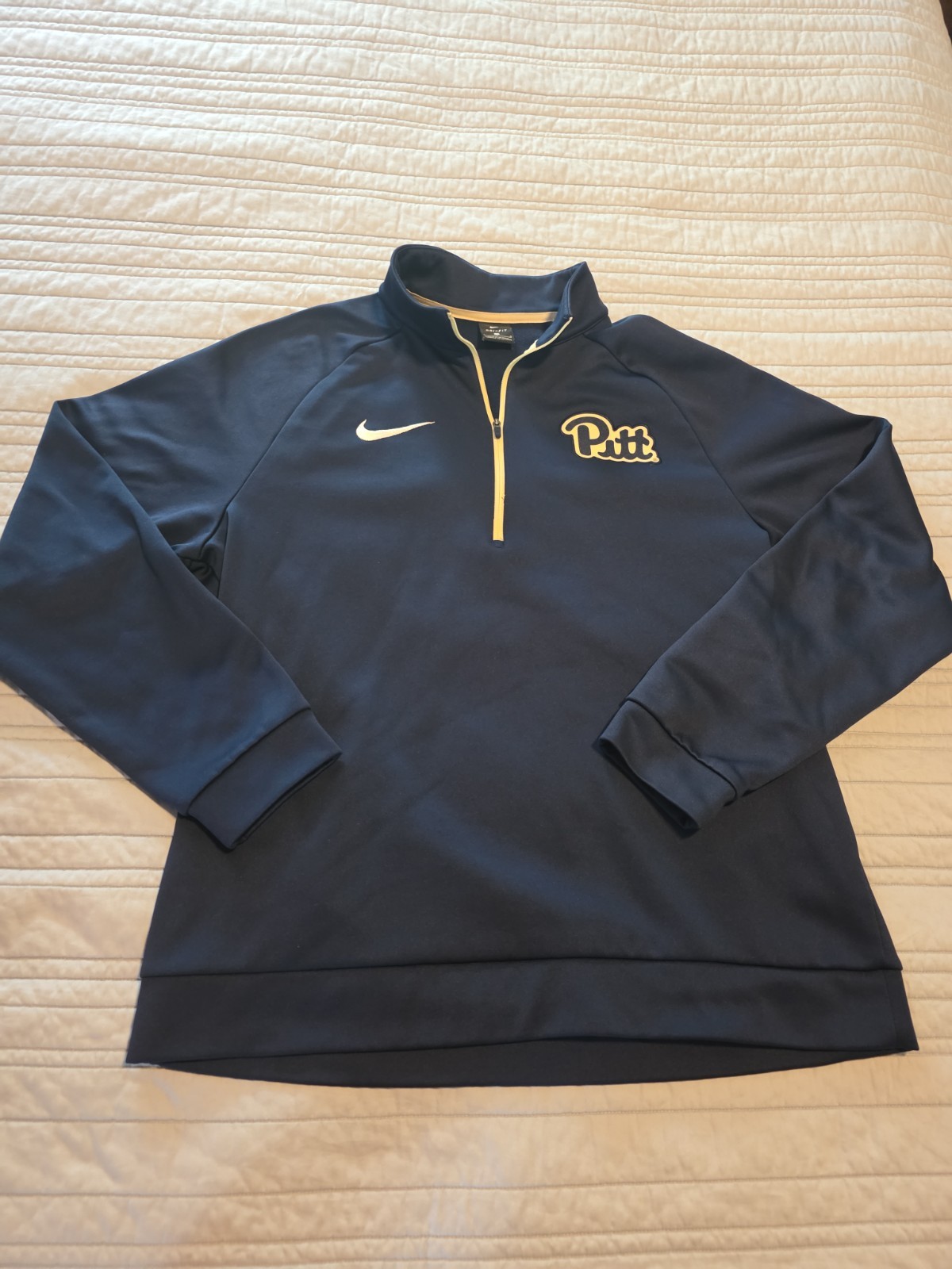 Nike Dri-FIT Pitt Panthers 1/4 Zip Pullover Jacket Men’s Large Navy