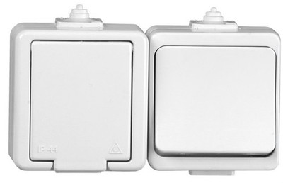 Einzelsteckdose mit/u + Einzelverbinder IP44 BERNSTEIN GWN-J BI