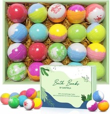 20-Pack Organic Bath Bomb Gift Set with Essential Oils