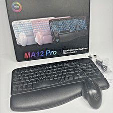 SABLUTE Ergonomic Wireless Keyboard and Mouse Combo - Wave Keyboard MA 12 PRO