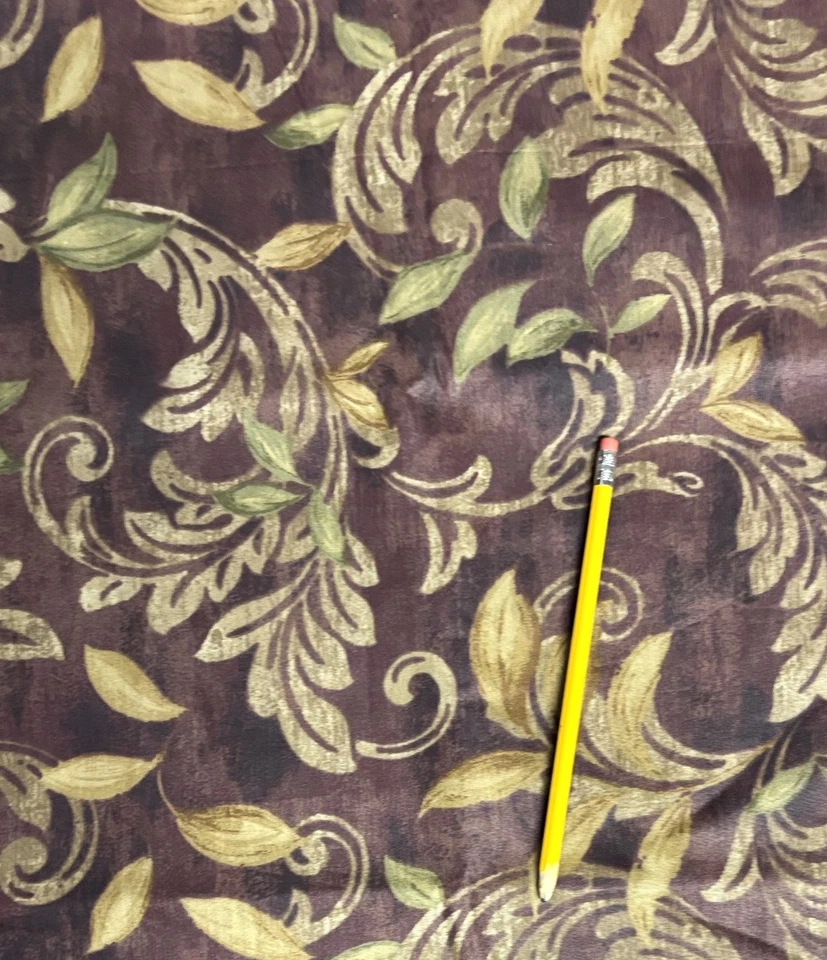 紫色梅叶图案缝纫织物棉混纺3码x44英寸Mill Creek织物 — 第 2/2 张图片