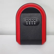 Key Box Password Lock Door Key Storage Password Box Plastic Red