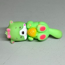 Vintage Iwai Ukioki Japan Green Plastic Sea Otter Toy 11cm Figure Holding Shell