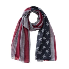 Patriotic Flag Scarf Long Scarf Lightweight 4th of July Scarves Shawls for In...