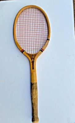 #ad Antique Wood 1920 Bulbous Grip GOLDSMITH LADY CLAIRE Tennis Racket Ken Wel Press $129.00