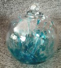 Hanging Glass Ball 4" Diameter Aqua Tree Witch Ball (1) WB17
