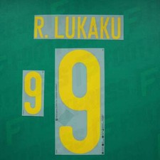 Offizielle Beflockung - Belgien, Lukaku, 2020, Home, gelb