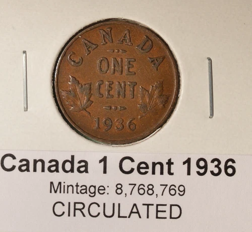 1936 Canada Small Cent — photo from another recent sale
