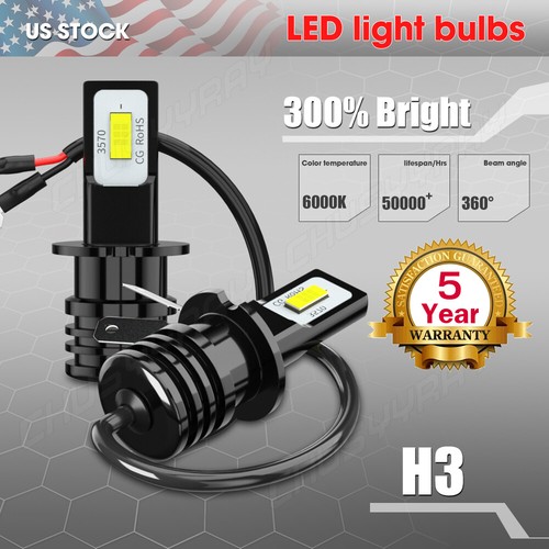 9005 9006 H3 6x Front LED Headlight High Low Beam+Fog Light Bulb Combo Kit 6000K - Picture 19 of 19