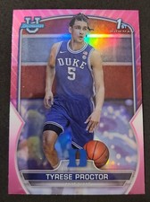 2023 Bowman University Chrome Basketball Tyrese Proctor Pink Refractor #28 Duke