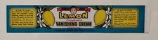 1946 Madam Jones Lemon Fragrance Vanishing Cream label Valmor Black Americana