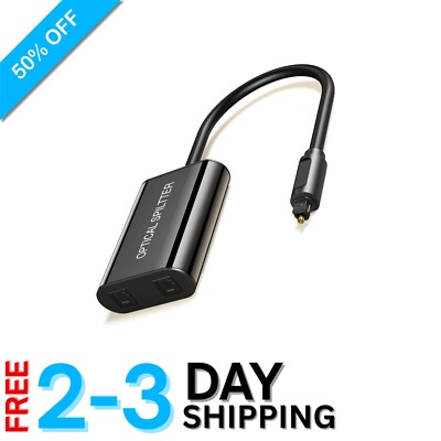 Upgraded Toslink Fiber Optical Splitter - 1 in 2 Out for HD Audio Connection
